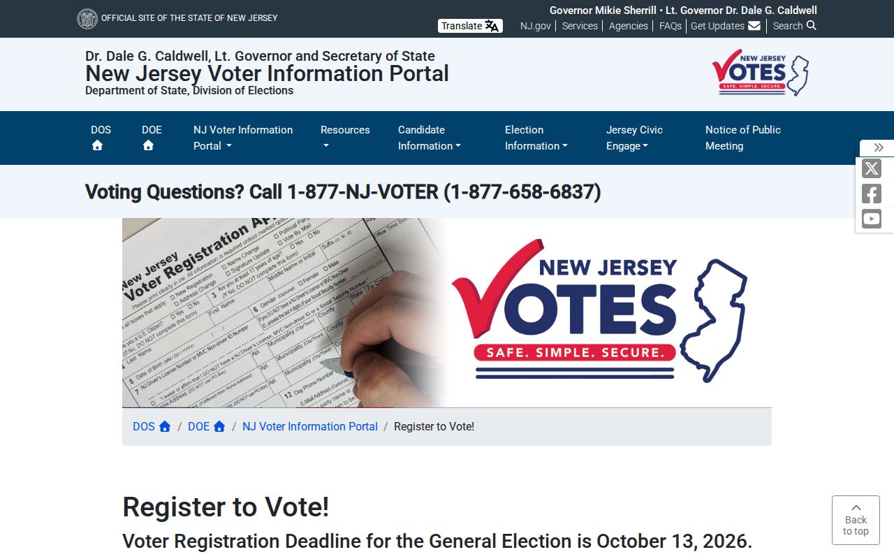 Perth Amboy residents directory New Jersey voter registration route
