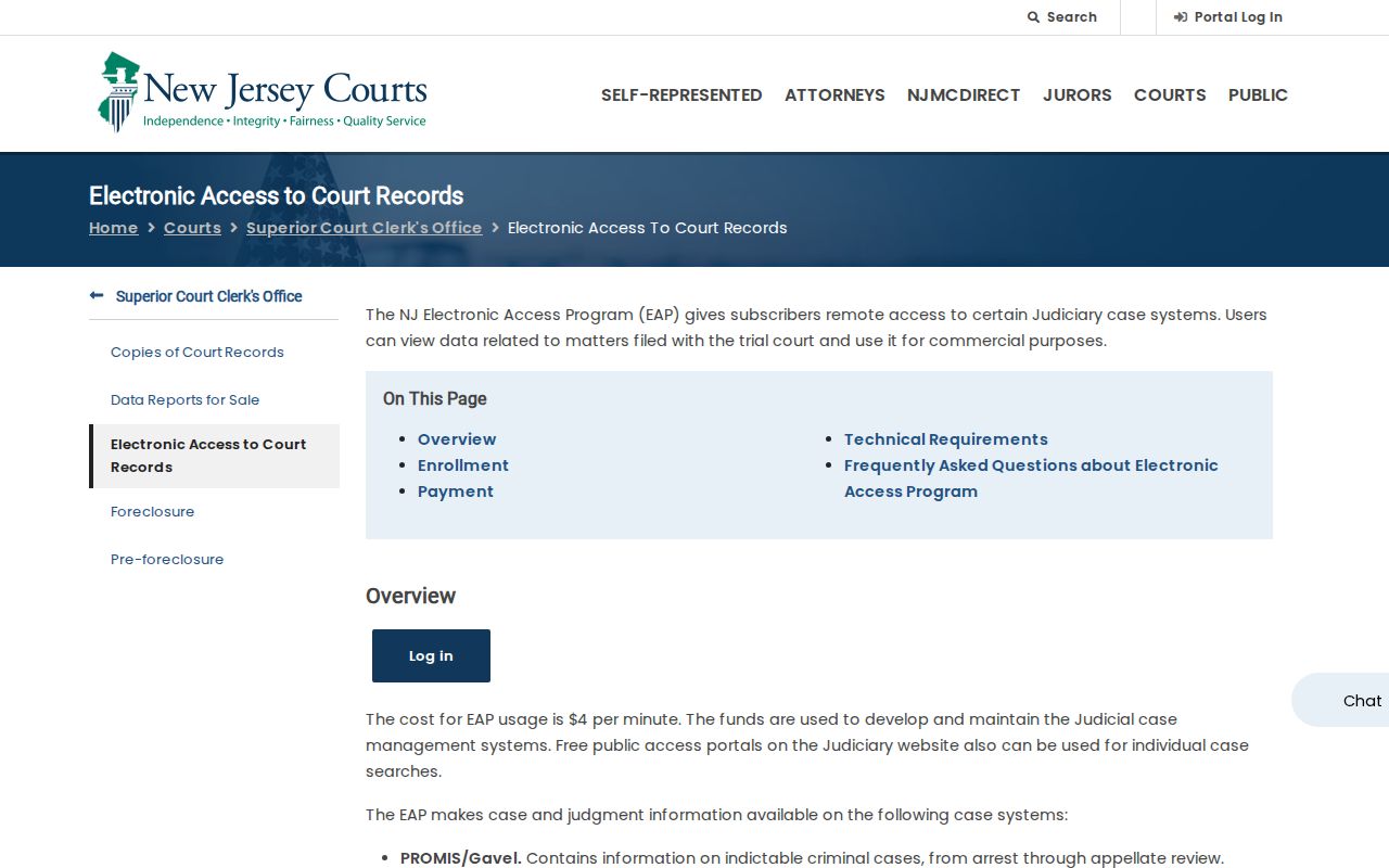 Perth Amboy resident lookup reference showing New Jersey Judiciary case-search access